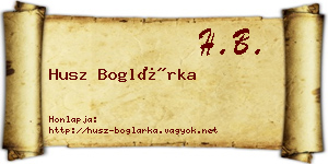 Husz Boglárka névjegykártya