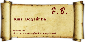 Husz Boglárka névjegykártya
